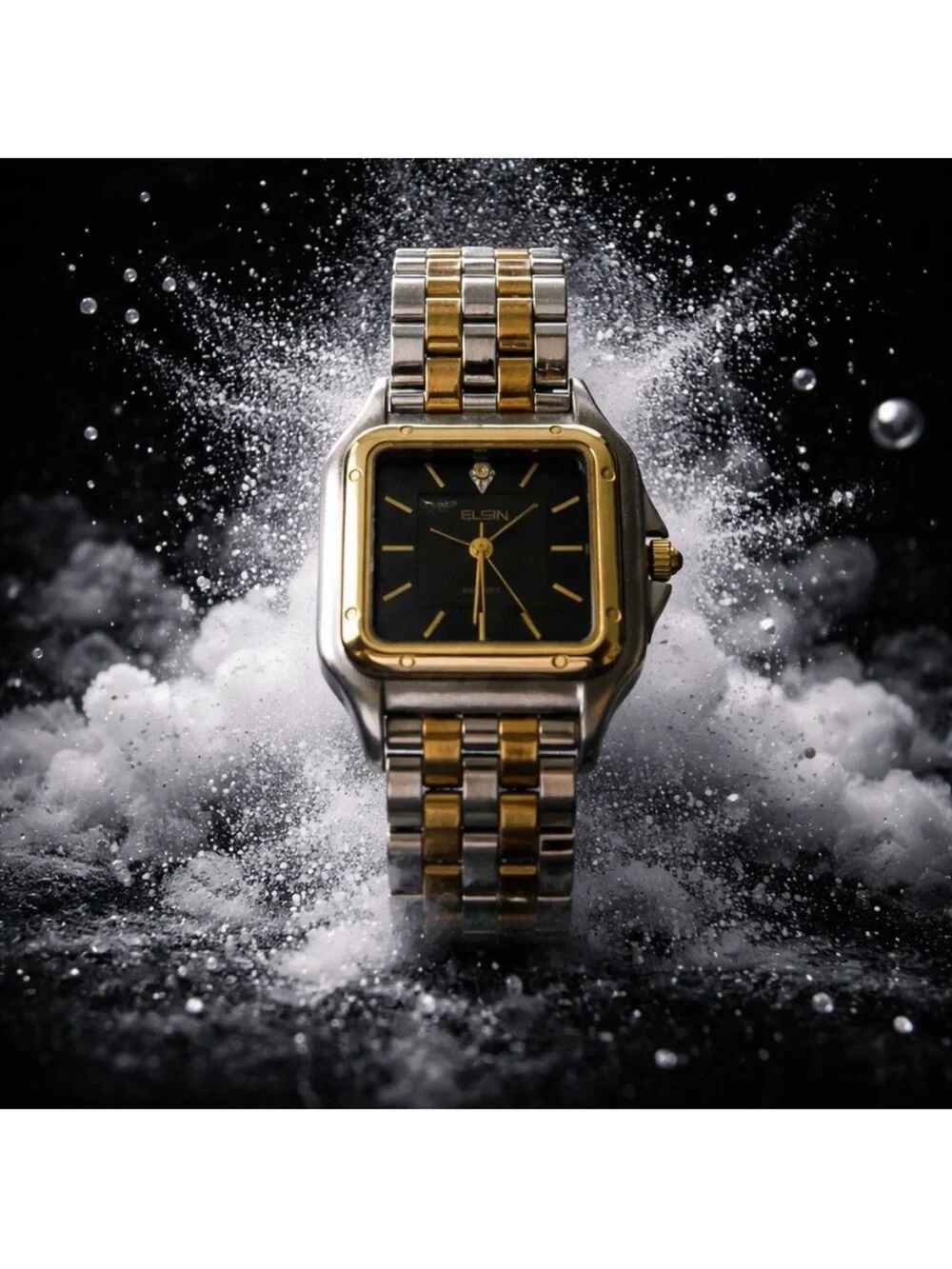 Vintage Elgin Two-Tone Black Dial Women's Watch